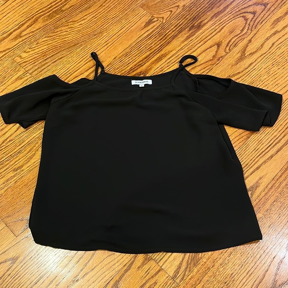 Glamorous Woman’s Black Cutout Top Size S